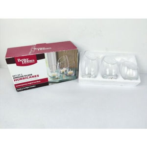 Better Homes And Gardens Contemporary Angled Glass Hurricane Candle Holders 3 Pc